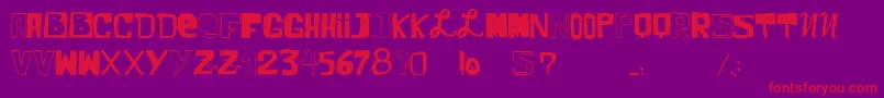 VtksComic Font – Red Fonts on Purple Background