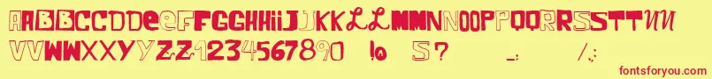 VtksComic Font – Red Fonts on Yellow Background
