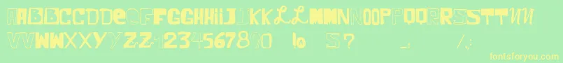 VtksComic Font – Yellow Fonts on Green Background