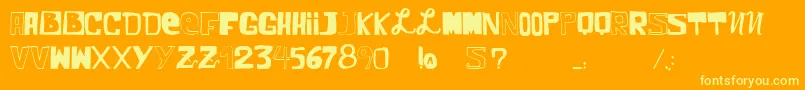 VtksComic Font – Yellow Fonts on Orange Background