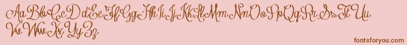 ContributeFreeVersion-Schriftart – Braune Schriften auf rosa Hintergrund