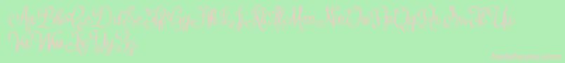 Weitere Informationen zur ContributeFreeVersion-Schriftart ContributeFreeVersion-Schriftart – Rosa Schriften auf grünem Hintergrund