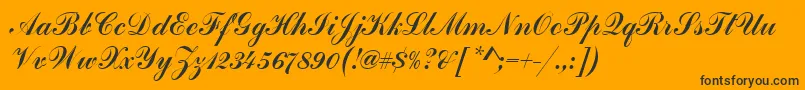 Czcionka HandscriptSf – czarne czcionki na pomarańczowym tle