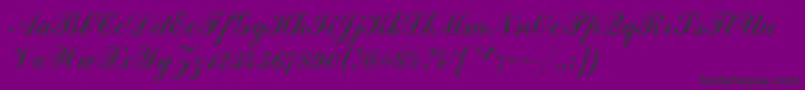 Fonte HandscriptSf – fontes pretas em um fundo violeta