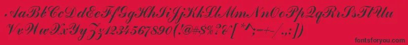 フォントHandscriptSf – 赤い背景に黒い文字