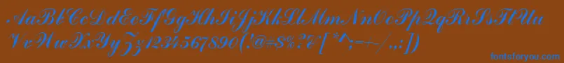 HandscriptSf-Schriftart – Blaue Schriften auf braunem Hintergrund