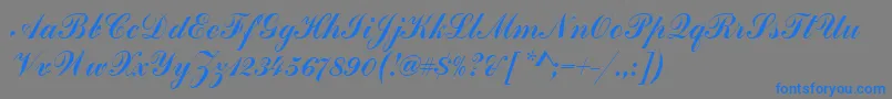 HandscriptSf Font – Blue Fonts on Gray Background