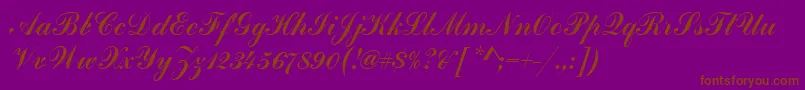 フォントHandscriptSf – 紫色の背景に茶色のフォント