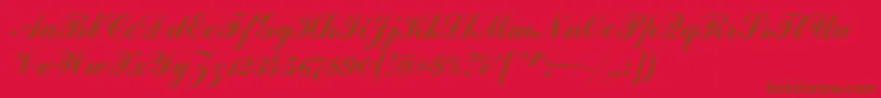 HandscriptSf Font – Brown Fonts on Red Background