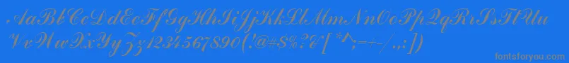 HandscriptSf-Schriftart – Graue Schriften auf blauem Hintergrund