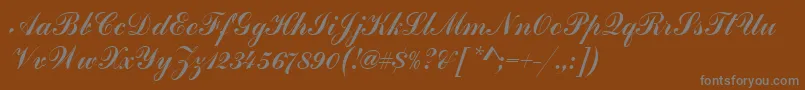 Czcionka HandscriptSf – szare czcionki na brązowym tle