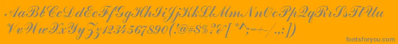 HandscriptSf-Schriftart – Graue Schriften auf orangefarbenem Hintergrund