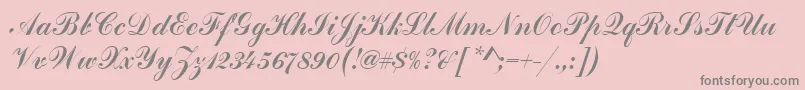 HandscriptSf-fontti – harmaat kirjasimet vaaleanpunaisella taustalla