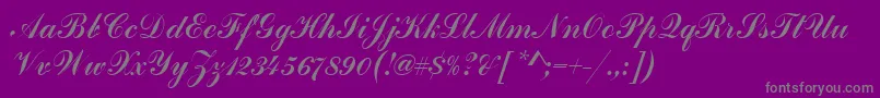 HandscriptSf-fontti – harmaat kirjasimet violetilla taustalla