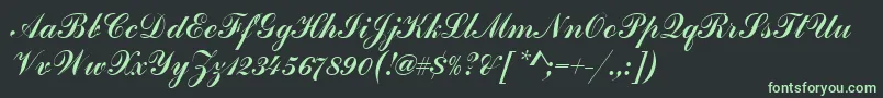フォントHandscriptSf – 黒い背景に緑の文字