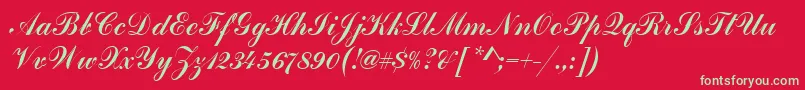 HandscriptSf Font – Green Fonts on Red Background