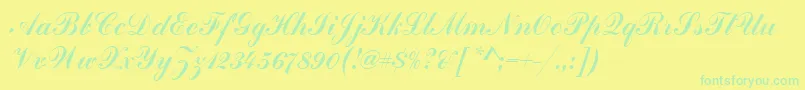 HandscriptSf Font – Green Fonts on Yellow Background
