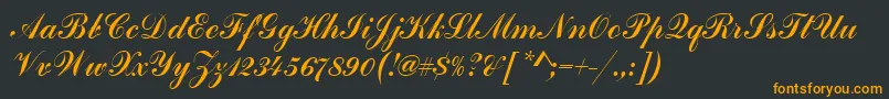 Czcionka HandscriptSf – pomarańczowe czcionki na czarnym tle