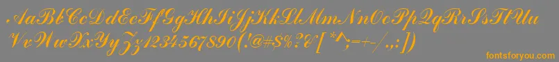 Шрифт HandscriptSf – оранжевые шрифты на сером фоне