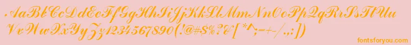 HandscriptSf Font – Orange Fonts on Pink Background