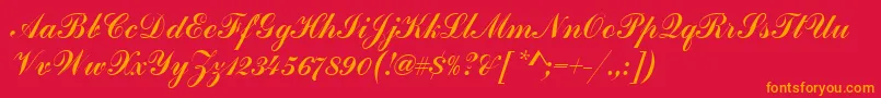 HandscriptSf Font – Orange Fonts on Red Background