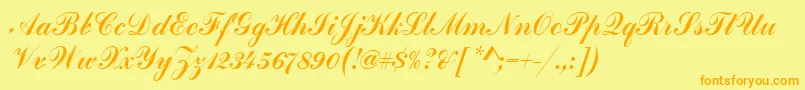 HandscriptSf Font – Orange Fonts on Yellow Background