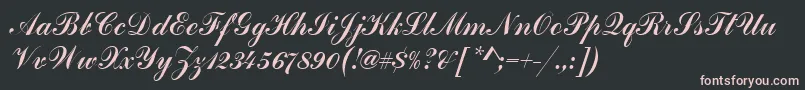 Czcionka HandscriptSf – różowe czcionki na czarnym tle