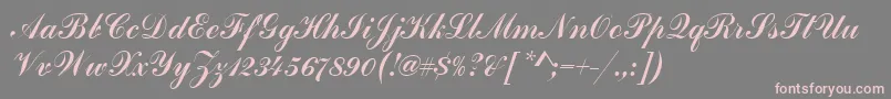 フォントHandscriptSf – 灰色の背景にピンクのフォント