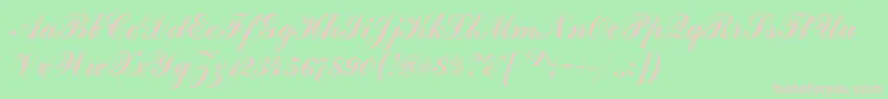 Czcionka HandscriptSf – różowe czcionki na zielonym tle