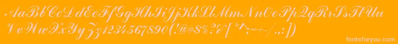 HandscriptSf-Schriftart – Rosa Schriften auf orangefarbenem Hintergrund