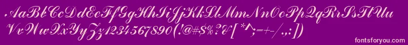 Fonte HandscriptSf – fontes rosa em um fundo violeta