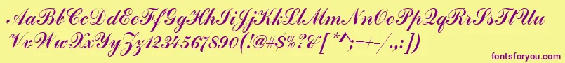 HandscriptSf Font – Purple Fonts on Yellow Background