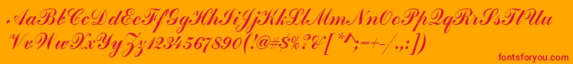 フォントHandscriptSf – オレンジの背景に赤い文字