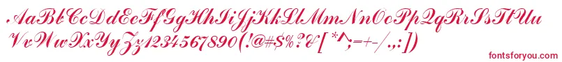 HandscriptSf-fontti – punaiset fontit valkoisella taustalla