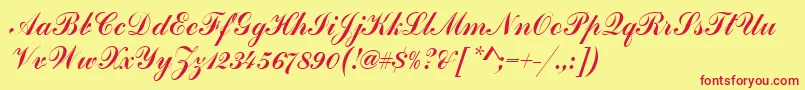 HandscriptSf Font – Red Fonts on Yellow Background