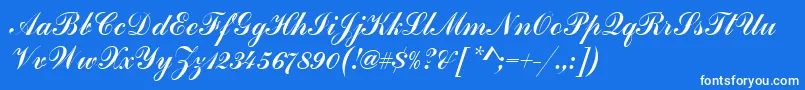 フォントHandscriptSf – 青い背景に白い文字