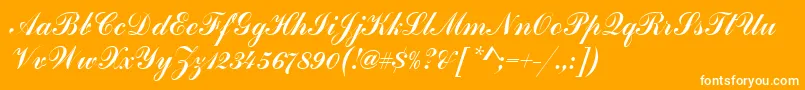 Шрифт HandscriptSf – белые шрифты на оранжевом фоне