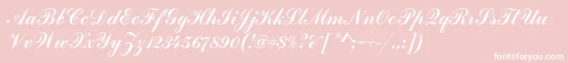 フォントHandscriptSf – ピンクの背景に白い文字