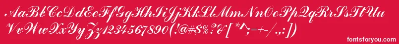 フォントHandscriptSf – 赤い背景に白い文字