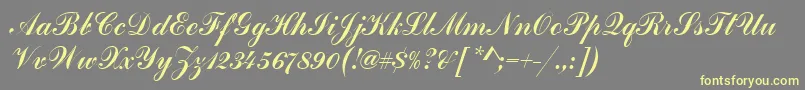 HandscriptSf-fontti – keltaiset fontit harmaalla taustalla