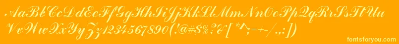 フォントHandscriptSf – オレンジの背景に黄色の文字