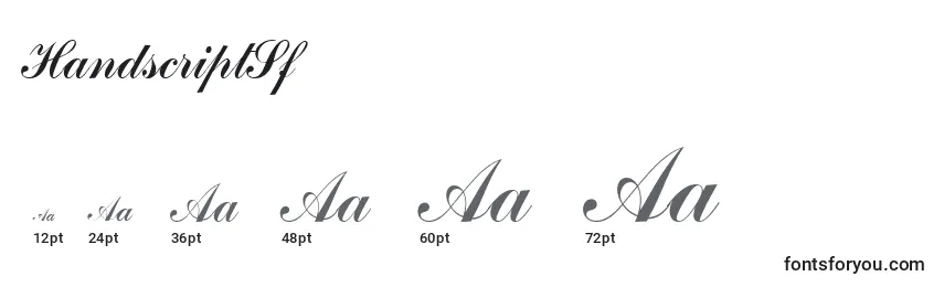 Размеры шрифта HandscriptSf