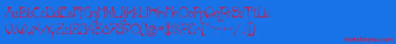 ArtNouveauBistro Font – Red Fonts on Blue Background