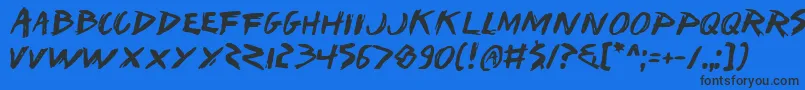 IWantMyTtr Font – Black Fonts on Blue Background