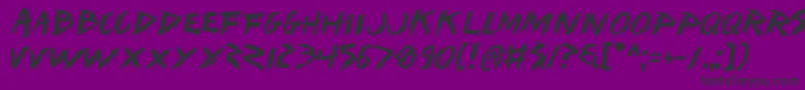 IWantMyTtr-Schriftart – Schwarze Schriften auf violettem Hintergrund