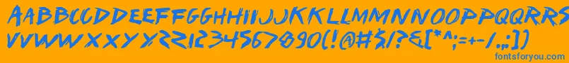 IWantMyTtr Font – Blue Fonts on Orange Background