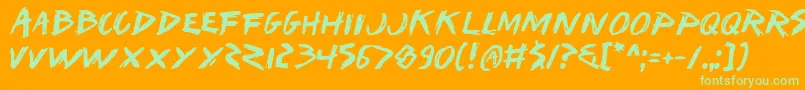 IWantMyTtr Font – Green Fonts on Orange Background