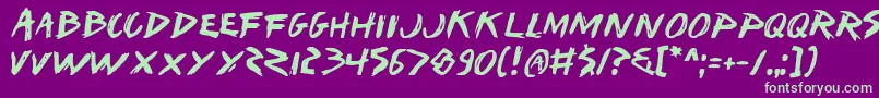 IWantMyTtr Font – Green Fonts on Purple Background