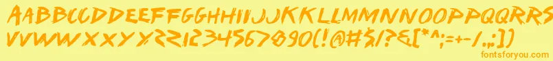 IWantMyTtr Font – Orange Fonts on Yellow Background