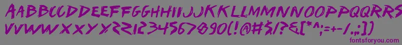 IWantMyTtr Font – Purple Fonts on Gray Background